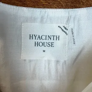 Hyacinth House Tuckernuck‎ Mini Dress Womens Medium Ivory Linen Cotton Lace Up M thumbnail 11
