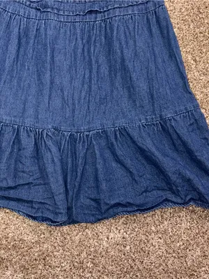 Blue Denim Smocked Tiered Dress thumbnail 7