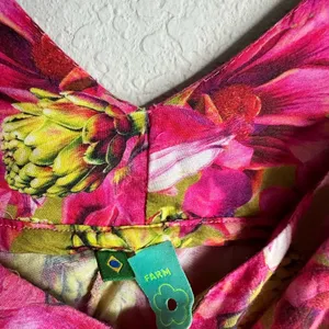 FARM Rio Floral Pink Ruffle Crop Babydoll Tank Top thumbnail 4