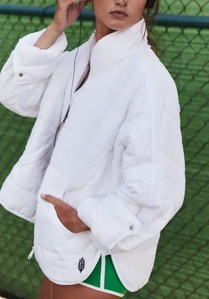 Free People Pippa Packable Puffer White Jacket in White NWT thumbnail 1