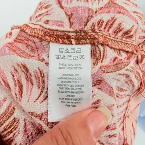 Tahari Tropical Leaf 100% Linen ALine Leaf Dress Sz Small Coastal Resort Boho thumbnail 10