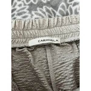 Carmela Champagne Metallic Shimmer Jogger Pants Medium Made in USA Party Disco Glam M thumbnail 2