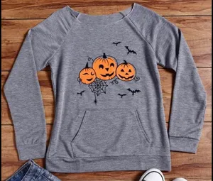 Fall/Halloween Sweatshirt, XL Gray thumbnail 4