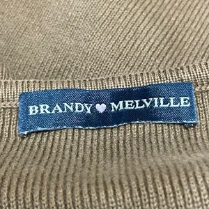 Brandy Melville Brown Sleeveless Ribbed Knit Button Down Vest Crop Top Size S thumbnail 4