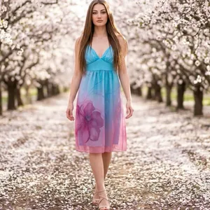Y2K Fairy Pastel Whimsical Midi Babydoll Dress Womens Medium Event Romantic thumbnail 15