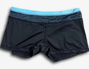 LA Gear Womens Workout Shorts Black Blue Mesh Waistband‎ Active Gym Medium thumbnail 1