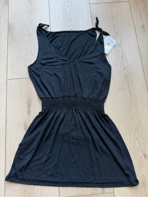 BECCA NWT Breezy Basics Swim Cover-Up Dress size Small Black Swimsuit Beach Mini thumbnail 7