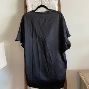 Victoria’s Secret Black Satin Ruffle Sleeve Front Tie Robe thumbnail 4