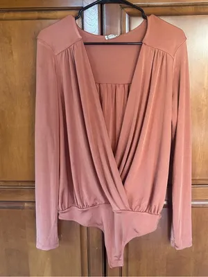 Free People Turnt Surplice Bodysuit | Copper thumbnail 2