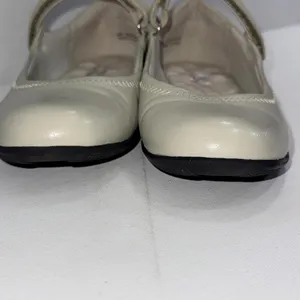 Walking Cradles Mary Jane Minimalist‎ Beige White Leather Cushioned Shoes 6.5N thumbnail 5
