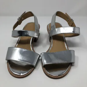ASOS Silver Metallic Heel Sandals Block Heel Size 5 thumbnail 4
