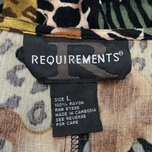 Requirements Vintage 90s Sleeveless Mixed Animal Print Maxi‎ Dress Green Yellow Brown Large thumbnail 8