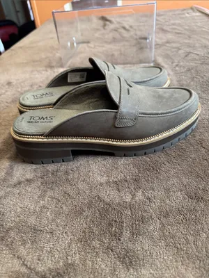 TOMS Cara mule loafers, featuring a slip-on design with a classic penny strap thumbnail 4