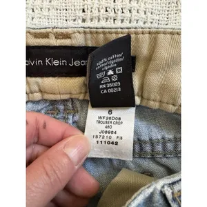 Calvin Klein Jeans Womens Size 6 Capri Trouser Crop Wide Leg Pockets Palazzo Y2K thumbnail 8
