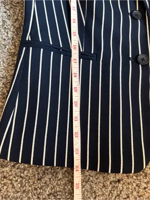 Banana Republic Black Blazer with White Pinstripes thumbnail 11