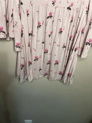 Free People Lana Off Shoulder Pink Berry Floral Smocked Babydoll Boho Top thumbnail 9