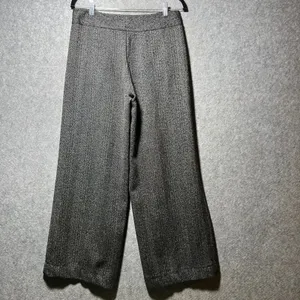 Max Studio Herringbone Sailor Wide Leg Pants Black White Button Front Size‎ 4 thumbnail 6