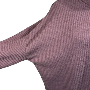 Wild Fable XX-Large Crop Top Waffle Knit Long Sleeve Cowl Neck Stretch Purple thumbnail 2