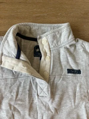 Heather Grey Quarter Snap Collar Sweatshirt Gray thumbnail 3