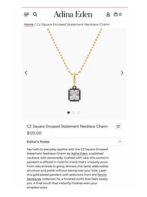 Revolve x Adina Eden Square Encased Statement Necklace Charm thumbnail 8