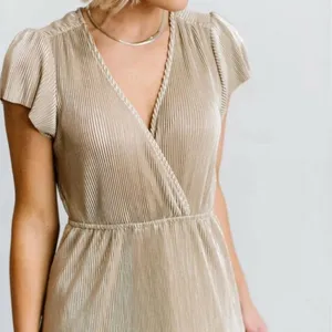 Baltic Born Athena Pleated Maxi Dress Sz XS Champagne Gold Maternity Bridesmaid thumbnail 7