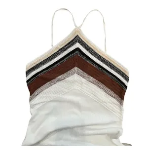 COMMENSE Color Block Knit Halter Dress COLOR - Multicolor, Size Medium NWT thumbnail 4