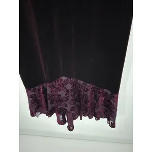 Y2K Purple Maxi Velvet Dress Size M Floral Sleeveless Whimsigoth‎ Dark Grunge thumbnail 3
