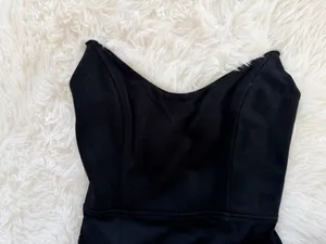 Babaton Black Strapless Sweetheart Midi Dress with Slit Size 00 thumbnail 3