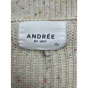 ANDRÉE BY UNIT Speckled V Neck Cotton Sweater Knit‎ Top Plus Size 2X thumbnail 2