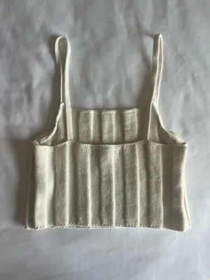 Urban outfitters white knit crop tank thumbnail 2