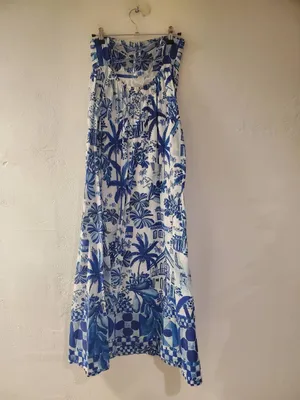 FARM Rio Sweet Rio Maxi Dress in Blue White XXS thumbnail 3