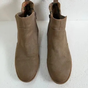 BOC Brown Ankle Booties Women's 8 Side Zip 1" Heel Round Toe thumbnail 2