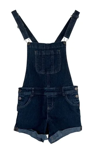 WallFlower Denim Shortalls Dark Wash Overalls Shorts Indigo Classic Size M thumbnail 1