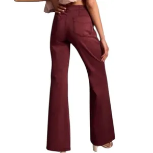 Pilcro Anthropologie Low-Rise Utility Demilune Pants in plum 29 thumbnail 2