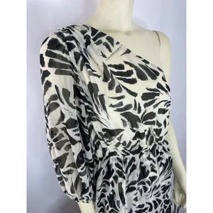 Alexis Fot Target Botanical Black White one shoulder high low Dress Small thumbnail 10