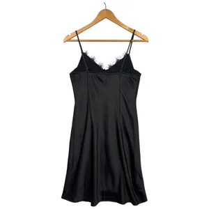 New White Fox Mini Slip Dress Womens Small Black Lace Trim Party Sexy Date Night thumbnail 2