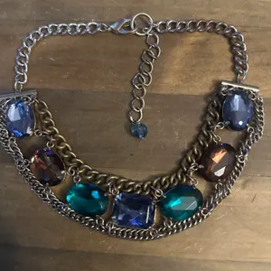 Vintage Chunky Gemstone Statement Collar Necklace Multiple thumbnail 2