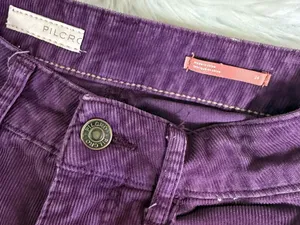 Pilcro Corduroy Wide Leg Pants Size 24 Purple High Rise Anthropologie thumbnail 4