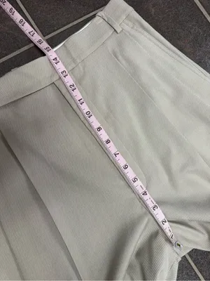 St. John High Rise Wool Blend Wide Leg Pleated Trousers Pants Beige Cream 6 thumbnail 13