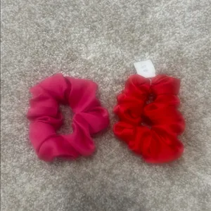 J. Crew Set of 2 Pink and Red Scrunchies thumbnail 3