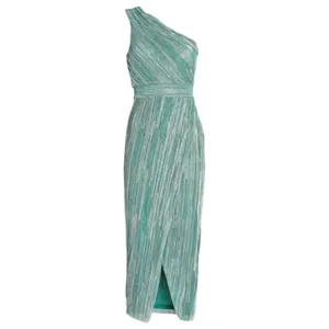 SAYLOR Alorna Midi Dress Metallic Pleat One Shoulder Size XS Homecoming Prom thumbnail 6