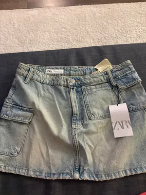 NWT ZARA DENIM CARGO MINI SKIRT. Size Large thumbnail 7