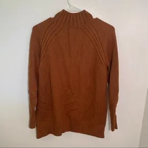 7Modifier‎ Mock Neck Sweater Tan Rust Ribbed Front Brown thumbnail 7