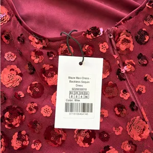 Showpo Backless Maxi Dress Sequins Blaze Size US4 Red thumbnail 5