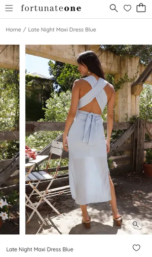 Fortunate One Blue Dress Maxi thumbnail 2
