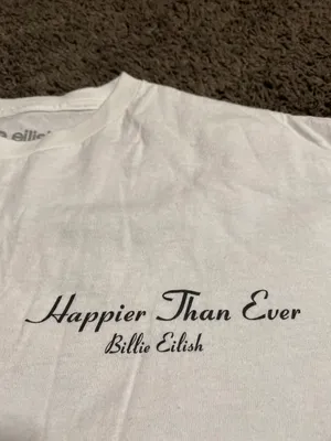 Billie Eilish White Tee Size Large thumbnail 3
