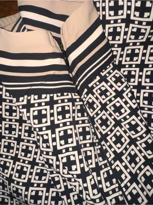A&F One-Shoulder‎ Black and White Patterned Midi Dress thumbnail 6