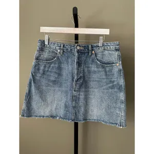 Free People We The Free Rugged A-Line Denim Mini Skirt in Blue Size 31 thumbnail 3