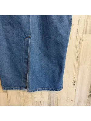 Vintage 90s America America Women's Small Denim Midi Skirt High Waist Skirt thumbnail 7