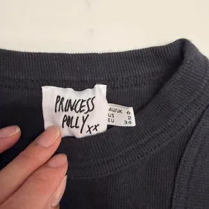 Princess Polly Black Ribbed Crop Tank Top Sleeveless Crew Neck‎ Size 2 Small thumbnail 3